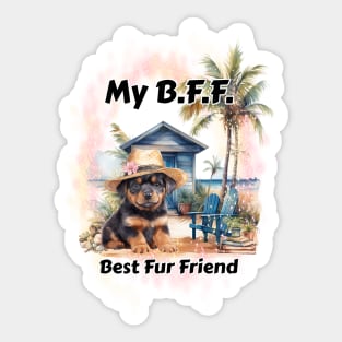 Dog - B.F.F. Rottweiler puppy Sticker